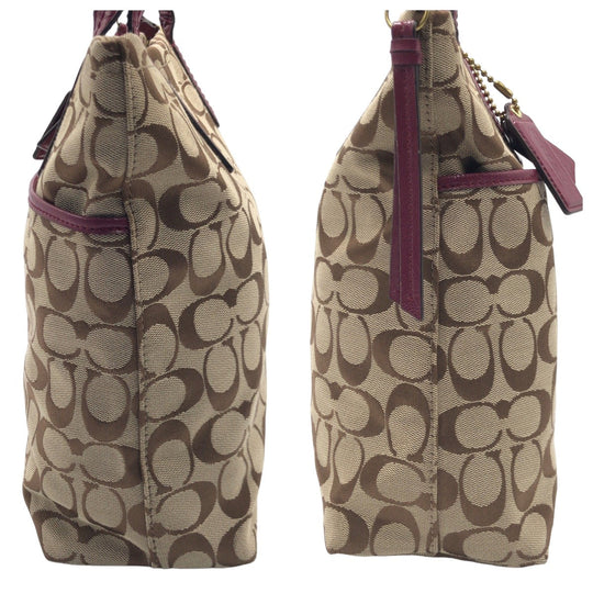 COACH Tote Bag F25706 canvas Brown Signature Embossing