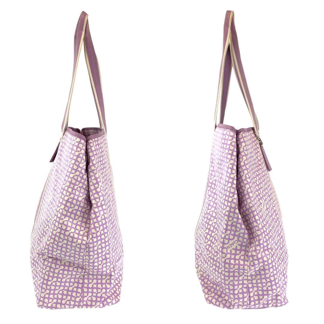 COACH Tote Bag F15008 PVC purple Op art