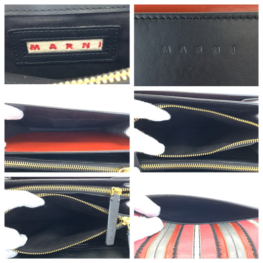 MARNI Shoulder Bag Calfskin multicolor Shoulder Bag Crossbody Bag Trunk Medium Bag Women Used Authentic