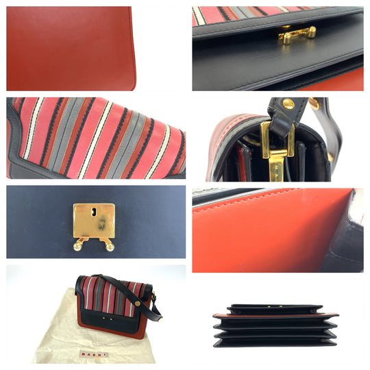 MARNI Shoulder Bag Calfskin multicolor Shoulder Bag Crossbody Bag Trunk Medium Bag Women Used Authentic