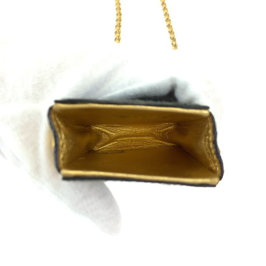 CHANEL Shoulder Bag pony, leather khaki gold ChainShoulder Bag Cigarette Case Pouch COCO Mark Women Used Authentic