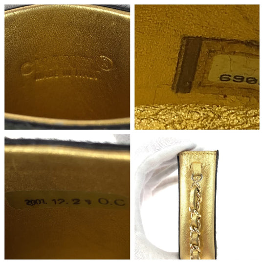 CHANEL Shoulder Bag pony, leather khaki gold ChainShoulder Bag Cigarette Case Pouch COCO Mark Women Used Authentic