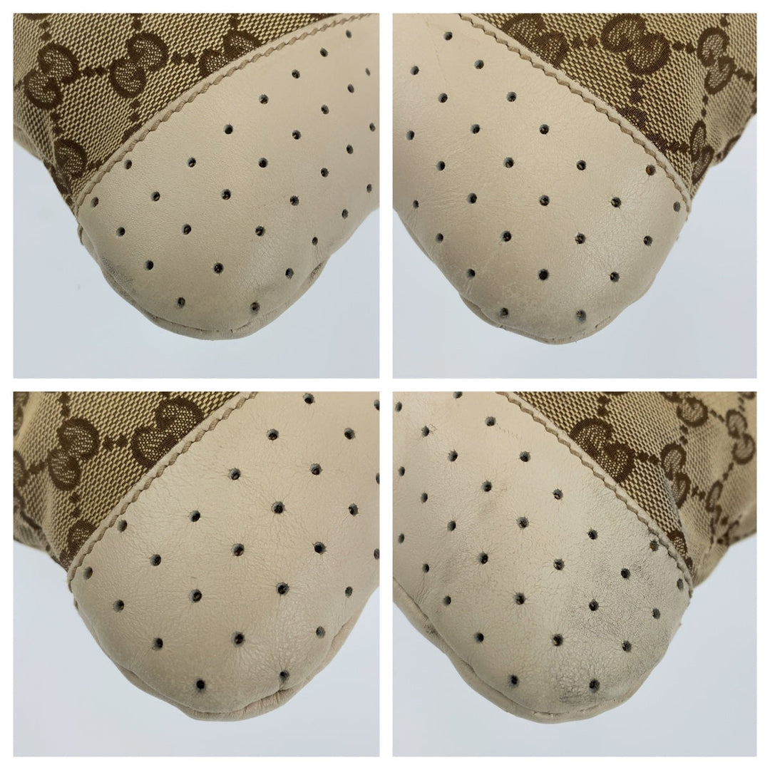 GUCCI Shoulder Bag 145857 GG canvas Beige SilverMetal Crossbody Shoulder Bag Messenger Bag GG pattern Women Used Authentic