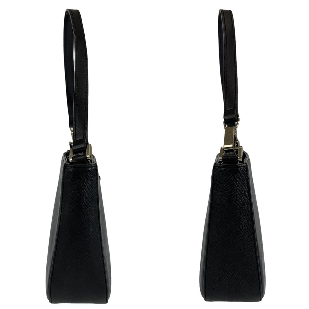 BURBERRY Handbag leather Black Silver Metal Handbags, Accessory Pouches, Shoulder Bags Medium Check Pattern Women Used Authentic