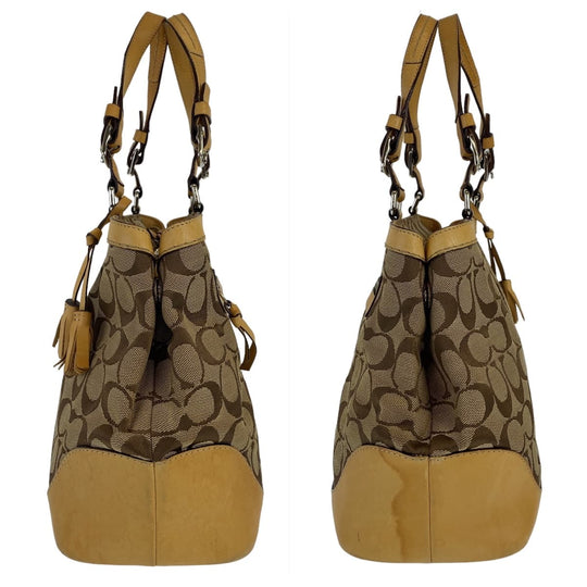 COACH Tote Bag canvas beige Signature