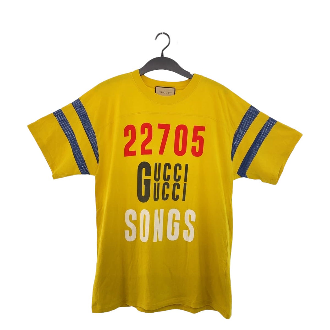 GUCCI Short sleeve T-shirt 655459 XJDXM cotton yellow Short sleeve T-shirt 22705 SOGS mens L Used Authentic