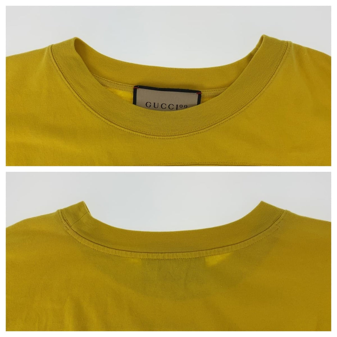 GUCCI Short sleeve T-shirt 655459 XJDXM cotton yellow Short sleeve T-shirt 22705 SOGS mens L Used Authentic