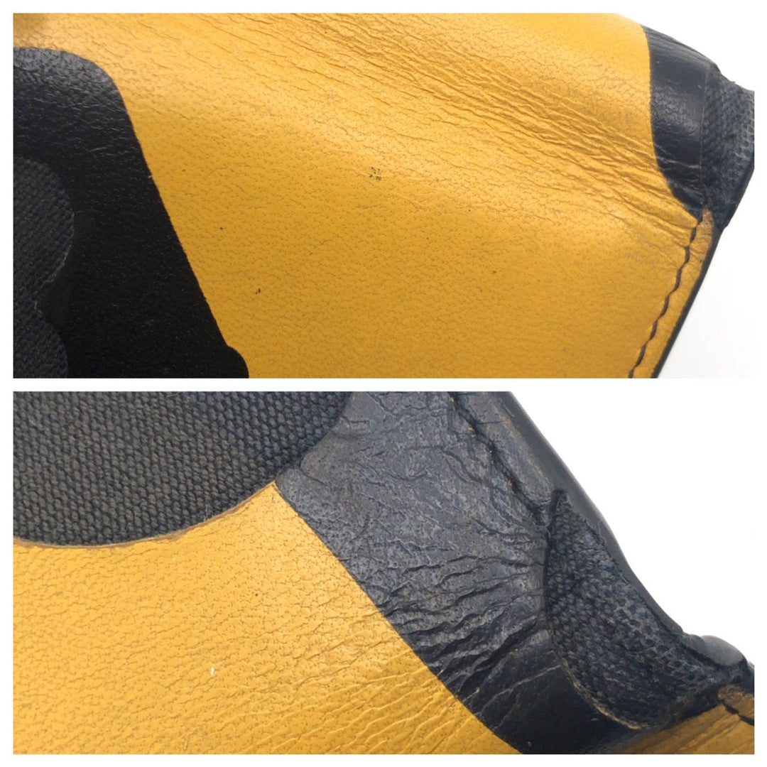 VALENTINO Bifold Wallet PR P 617 ASD 2 Leather, Canvas Black Yellow Folding wallet Compact wallet camouflage mens Used Authentic