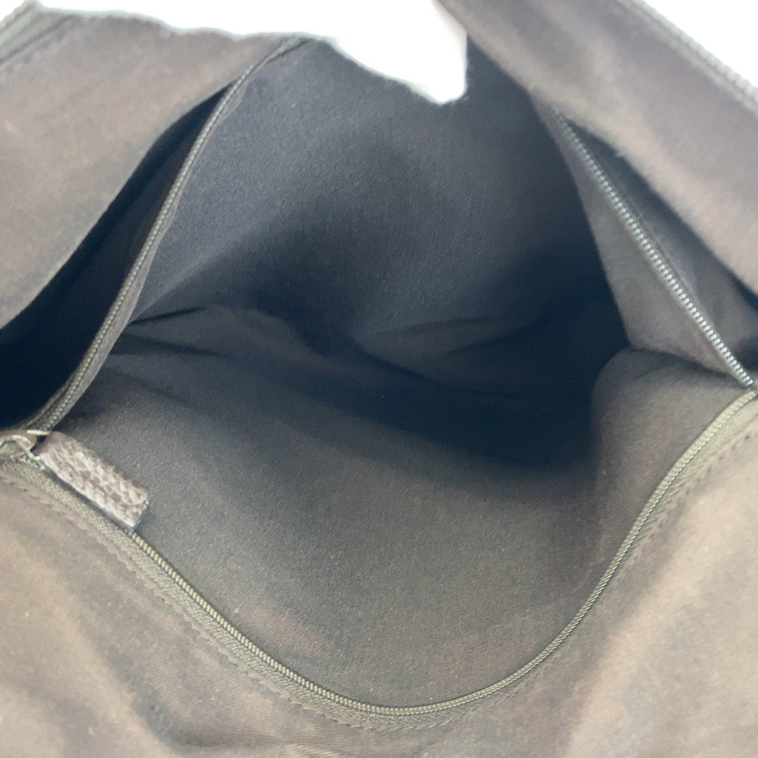 GUCCI Shoulder Bag 293581 GG canvas, leather Brown Silver Metal Hobo Shoulder Bag Handbag Abbey GG pattern Women Used Authentic