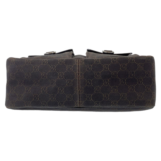 GUCCI Shoulder Bag 293581 GG canvas, leather Brown Silver Metal Hobo Shoulder Bag Handbag Abbey GG pattern Women Used Authentic