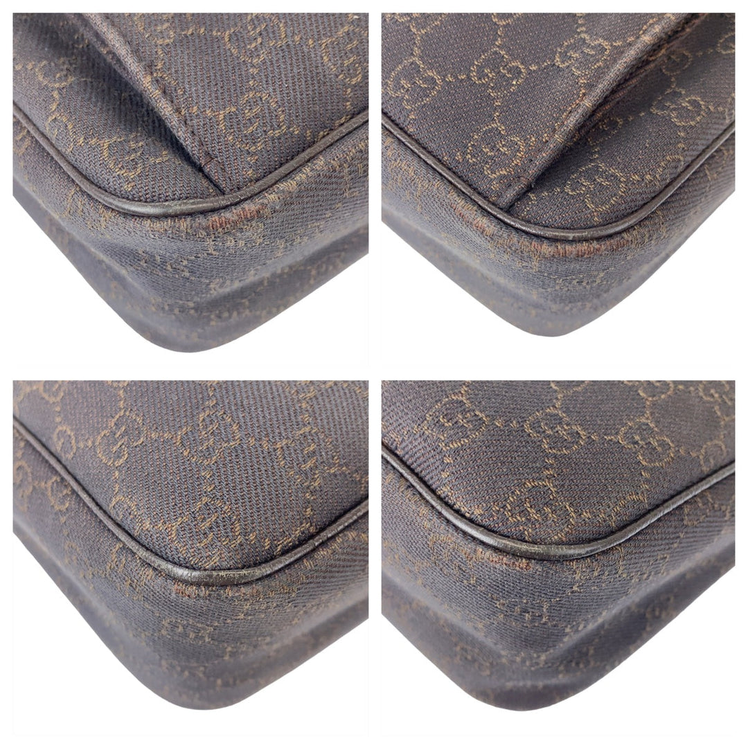 GUCCI Shoulder Bag 293581 GG canvas, leather Brown Silver Metal Hobo Shoulder Bag Handbag Abbey GG pattern Women Used Authentic