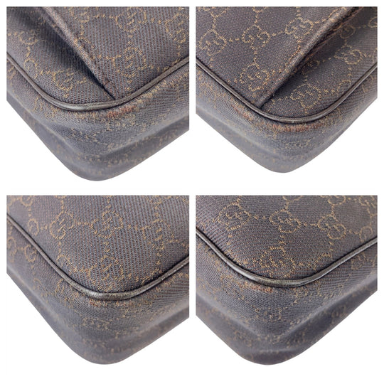 GUCCI Shoulder Bag 293581 GG canvas, leather Brown Silver Metal Hobo Shoulder Bag Handbag Abbey GG pattern Women Used Authentic