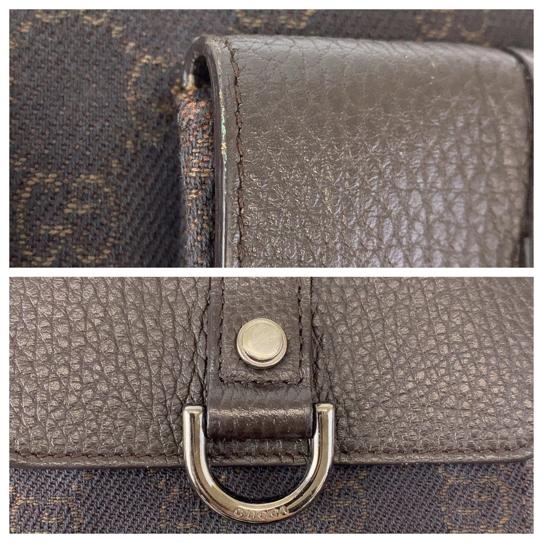 GUCCI Shoulder Bag 293581 GG canvas, leather Brown Silver Metal Hobo Shoulder Bag Handbag Abbey GG pattern Women Used Authentic
