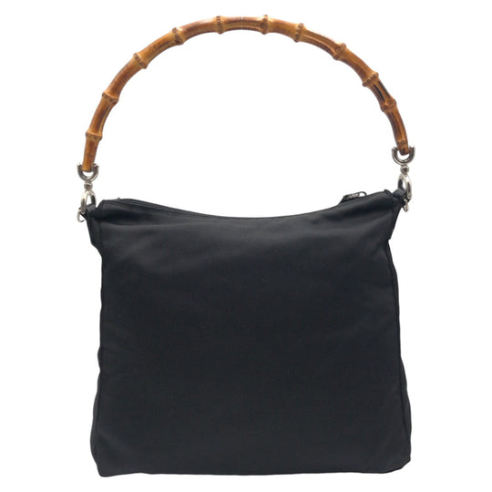 GUCCI Handbag Nylon Black black Handbag Shoulder Bag 2way Bamboo Women Used Authentic