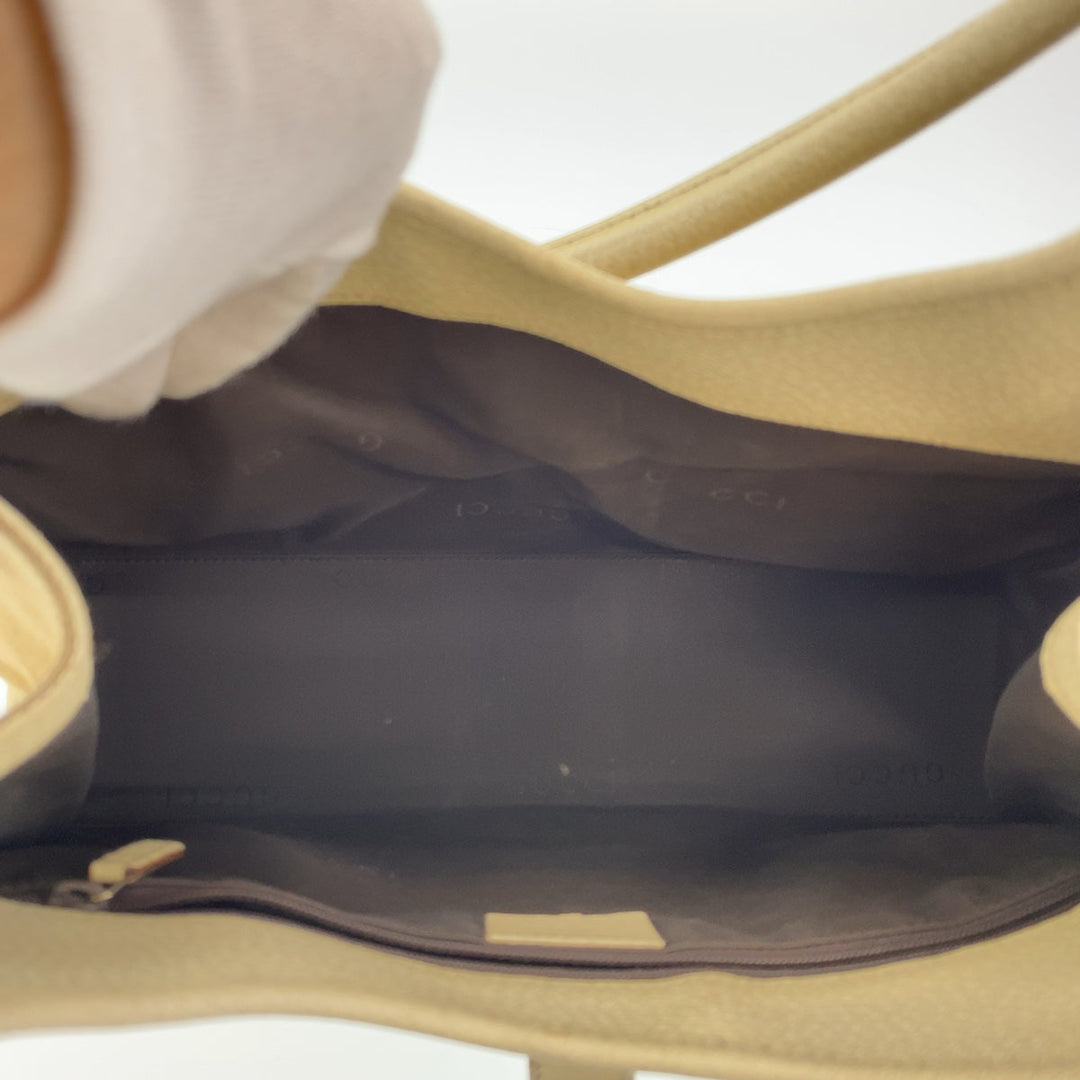 GUCCI Shoulder Bag 002 1067 canvas Beige White SilverMetal Shoulder Bag handbag Jackie Women Used Authentic