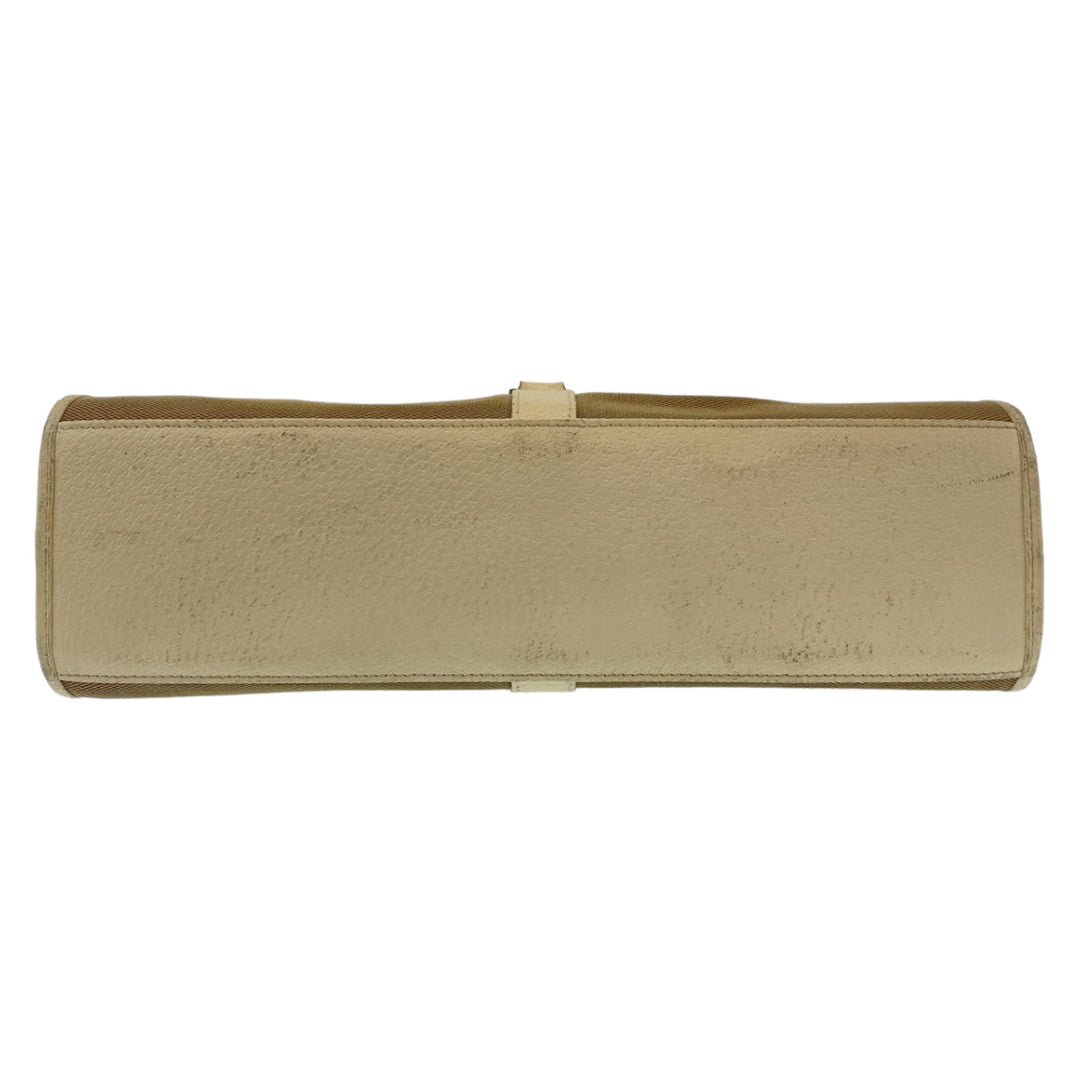 GUCCI Shoulder Bag 002 1067 canvas Beige White SilverMetal Shoulder Bag handbag Jackie Women Used Authentic