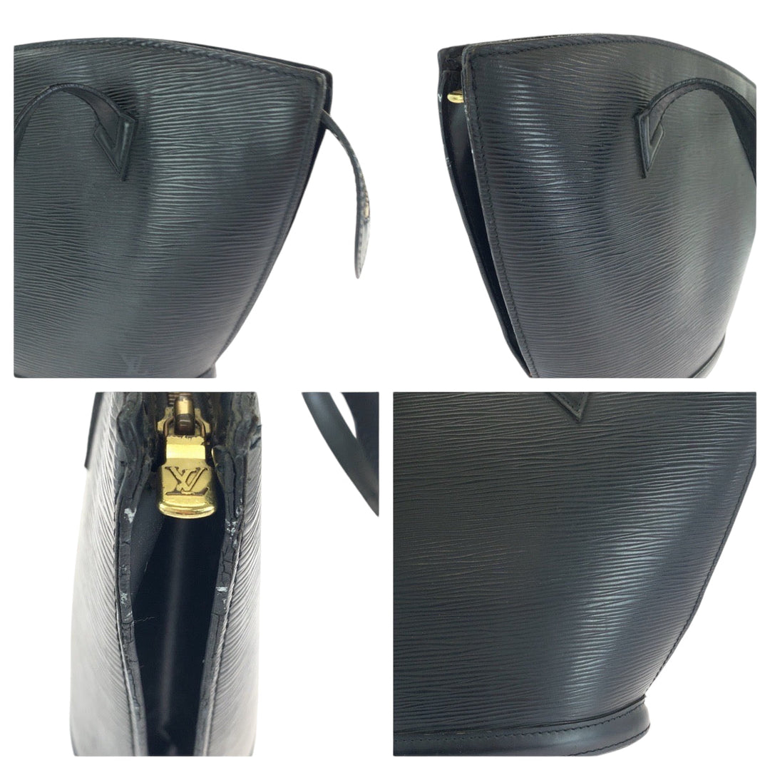 LOUIS VUITTON Tote Bag M52272 Epi Leather Noir Black Gold Metal Tote Bag handbag Epi Sun jack Women Used Authentic