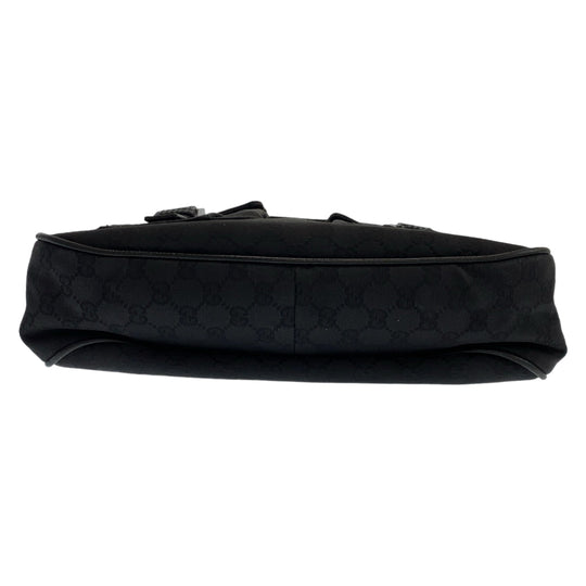 GUCCI Shoulder Bag 114269 GG canvas, leather Black Silver Metal Crossbody Shoulder Bag Messenger Bag mens Used Authentic