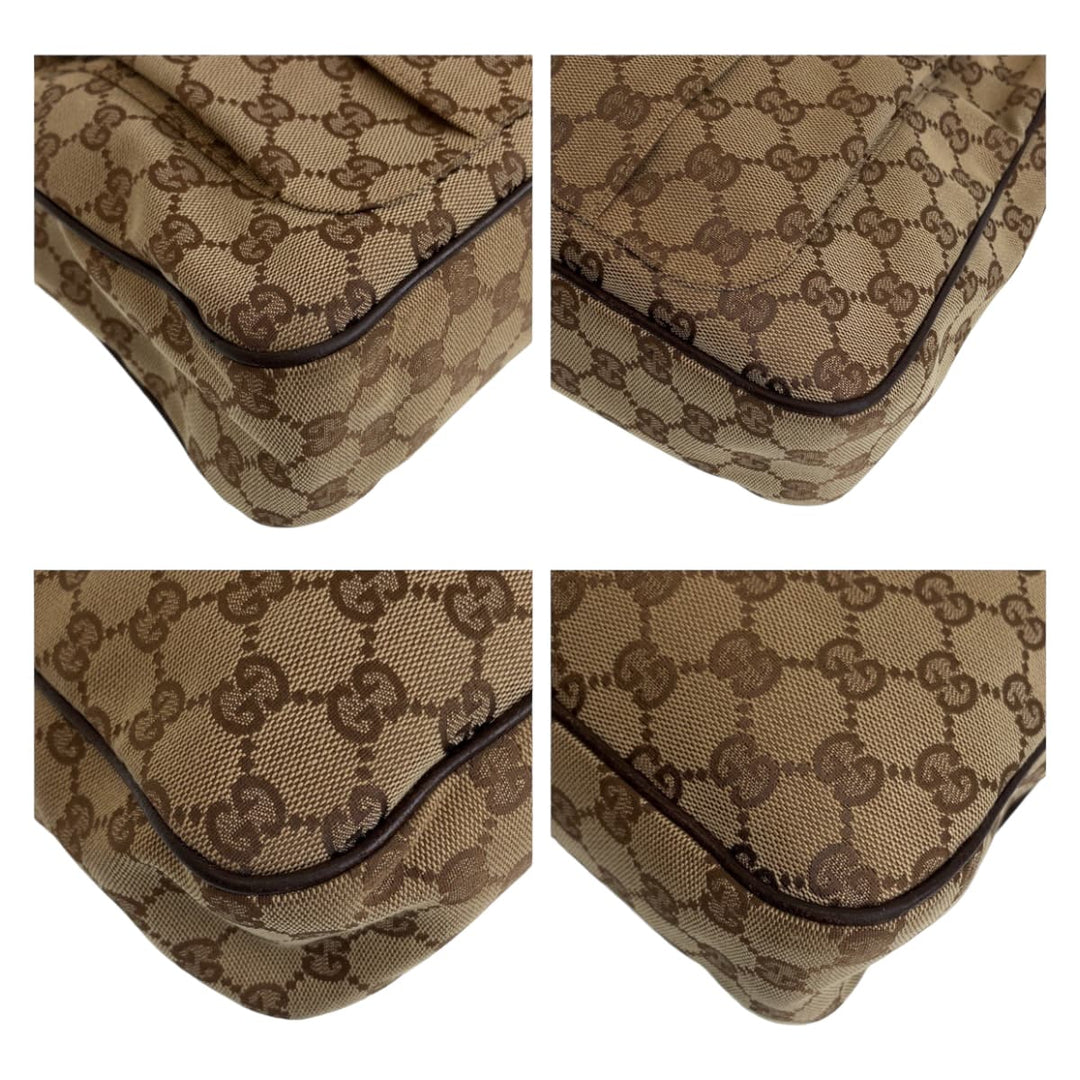 GUCCI Shoulder Bag 131211 GG canvas Beige SilverMetal Crossbody Shoulder Bag Messenger Bag Unisex mens Used Authentic