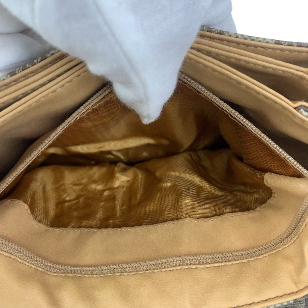 GUCCI Shoulder Bag 001.113.6862 PVC Beige Brown Gold Metal Crossbody Shoulder Bag Sherry Line Old Gucci Women Used Authentic