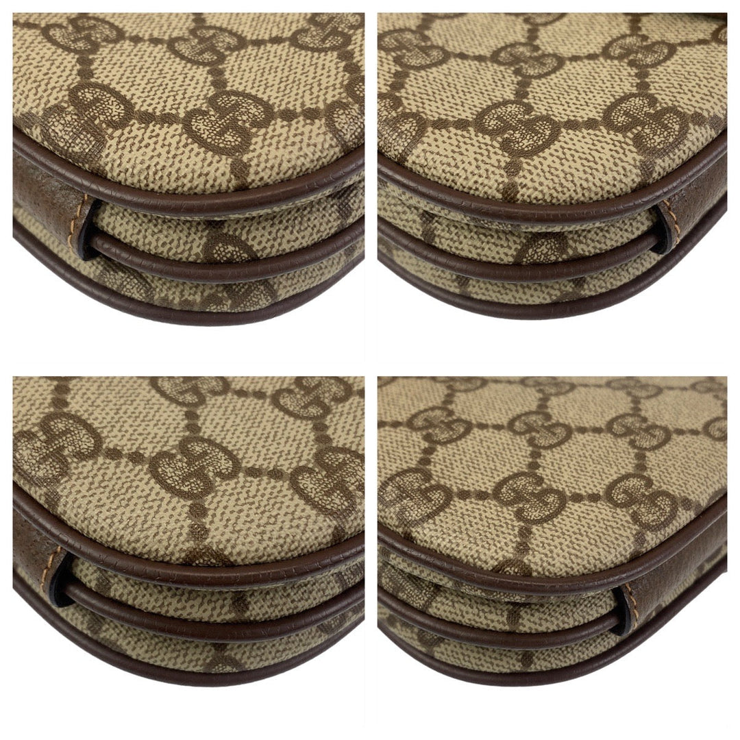 GUCCI Shoulder Bag 001.113.6862 PVC Beige Brown Gold Metal Crossbody Shoulder Bag Sherry Line Old Gucci Women Used Authentic