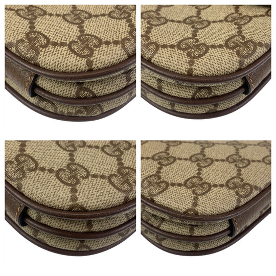 GUCCI Shoulder Bag 001.113.6862 PVC Beige Brown Gold Metal Crossbody Shoulder Bag Sherry Line Old Gucci Women Used Authentic