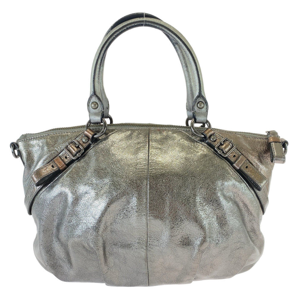 COACH Tote Bag leather Silver Madison
