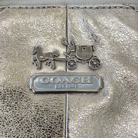 COACH Tote Bag leather Silver Madison