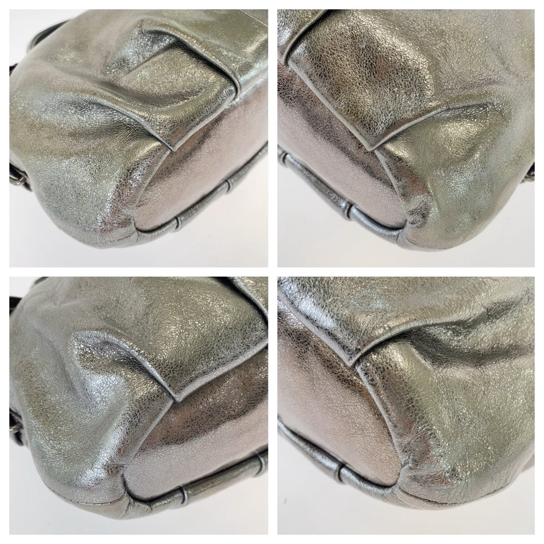 COACH Tote Bag leather Silver Madison