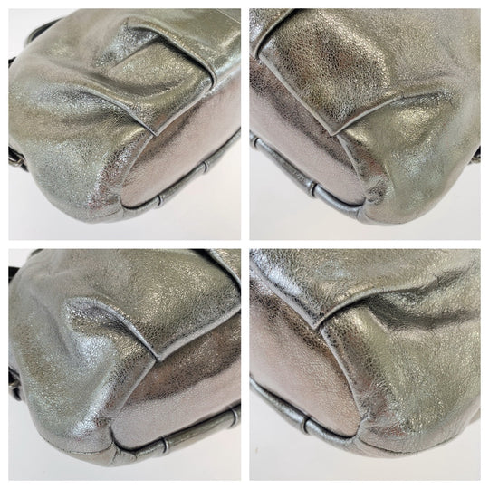 COACH Tote Bag leather Silver Madison