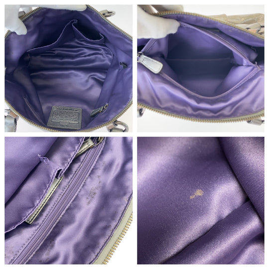 COACH Tote Bag leather Silver Madison