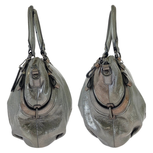 COACH Tote Bag leather Silver Madison