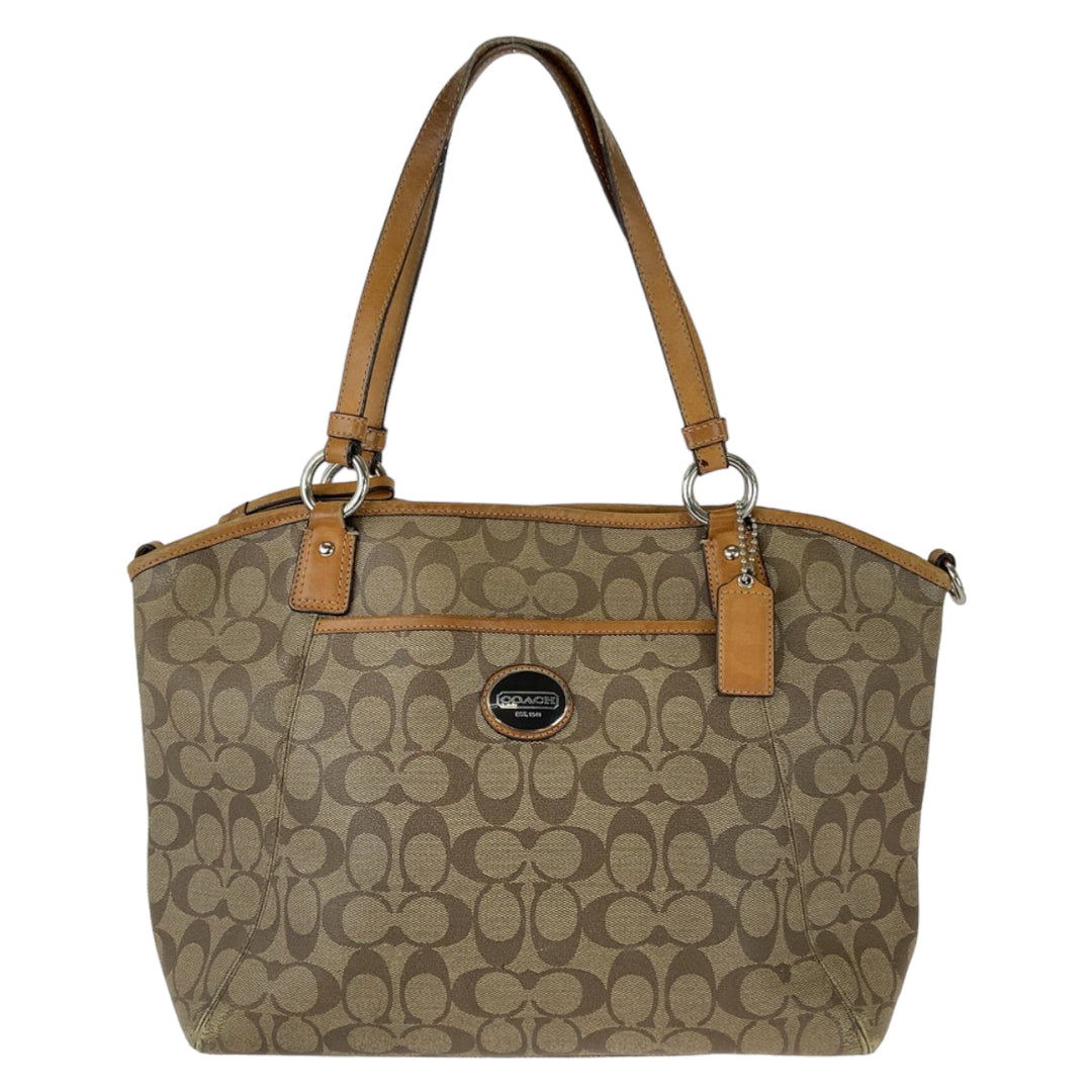 COACH Tote Bag canvas Brown Signature