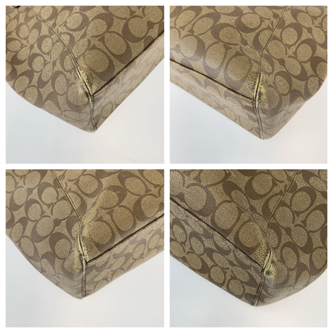 COACH Tote Bag canvas Brown Signature