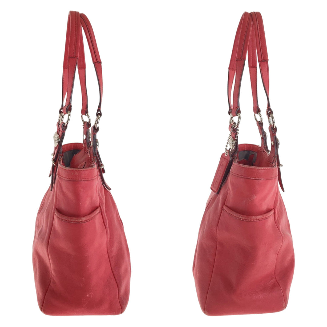 COACH Tote Bag leather pink