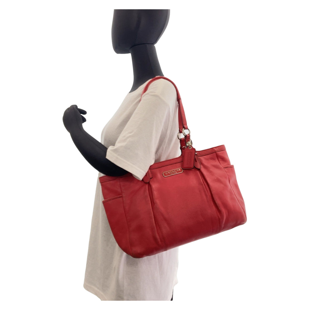 COACH Tote Bag leather pink