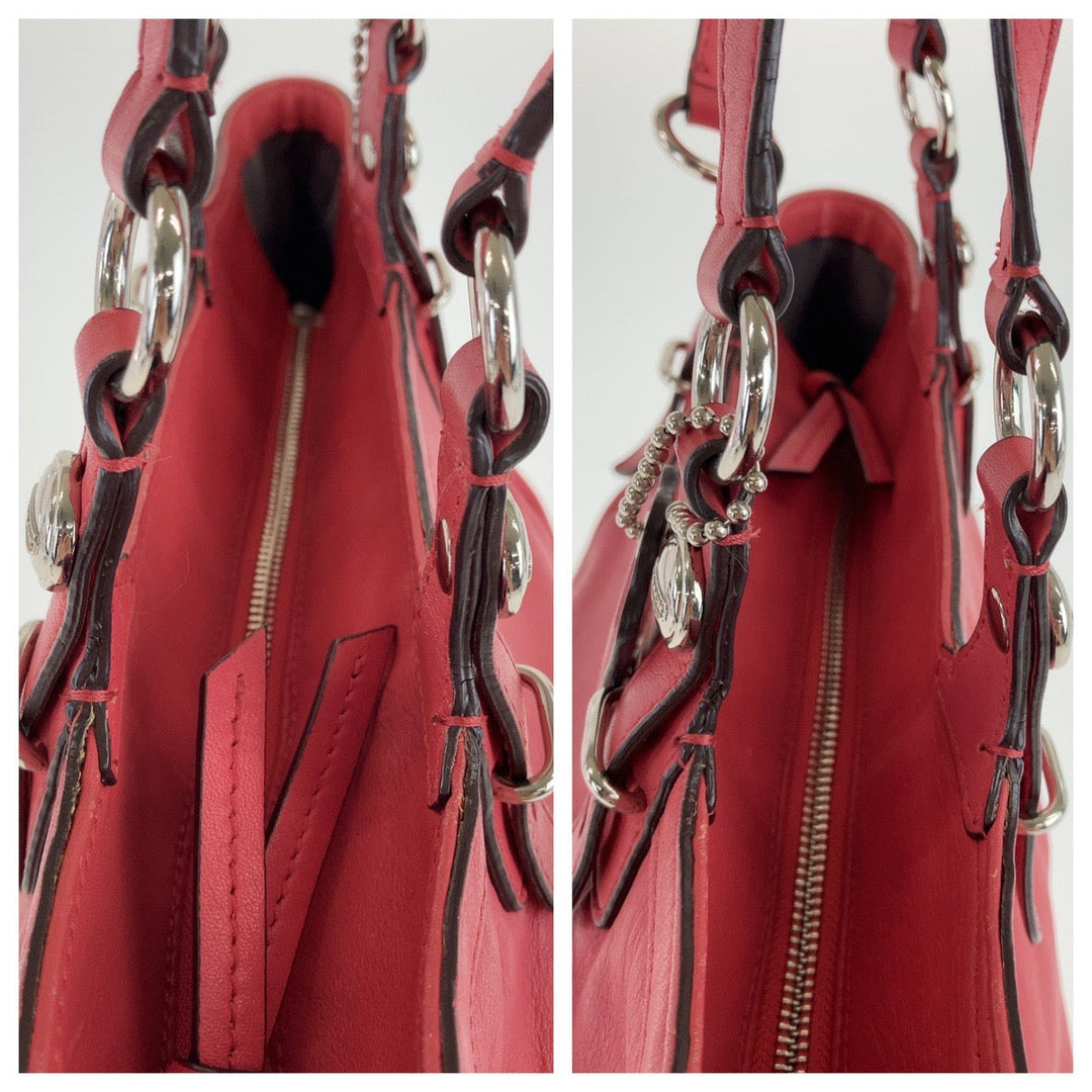 COACH Tote Bag leather pink