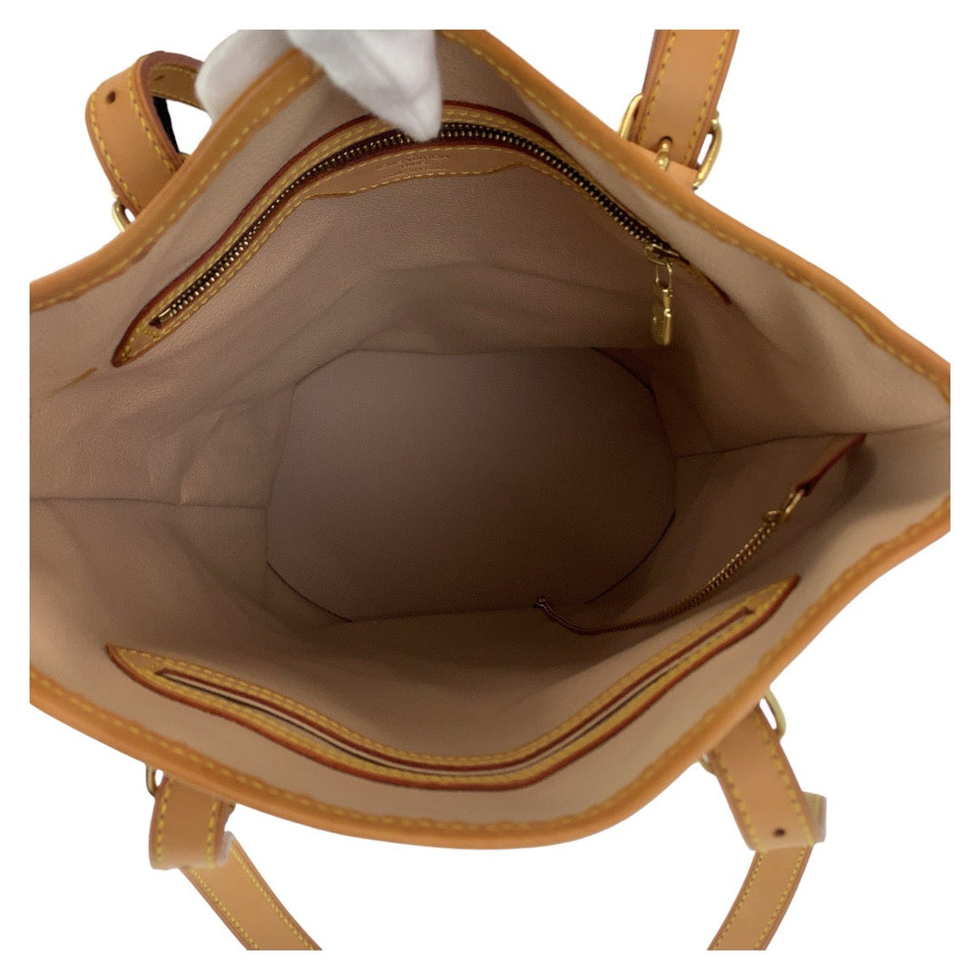 LOUIS VUITTON Tote Bag M42236 PVC, Leather Brown Gold Metal Tote Bag Shoulder Bag Monogram BucketGM Women Used Authentic