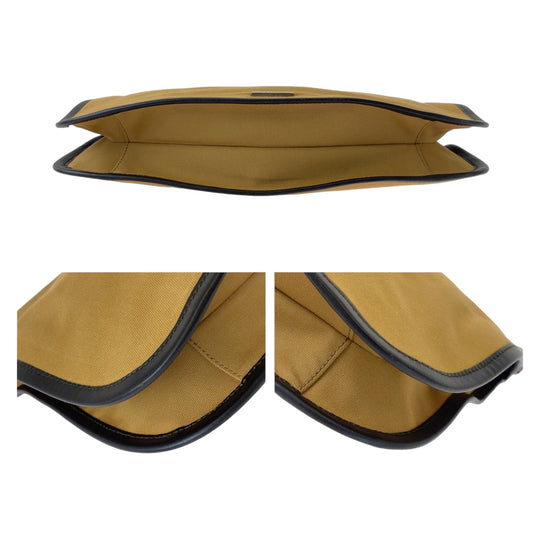 GUCCI Shoulder Bag 001 4321 2684 canvas Beige SilverMetal Sherry line Women Used Authentic