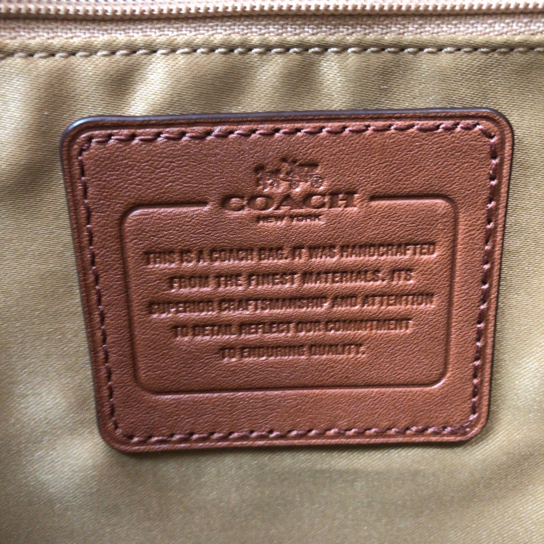 COACH Handbag canvas Brown Beige Gold Metal Madison Op Art