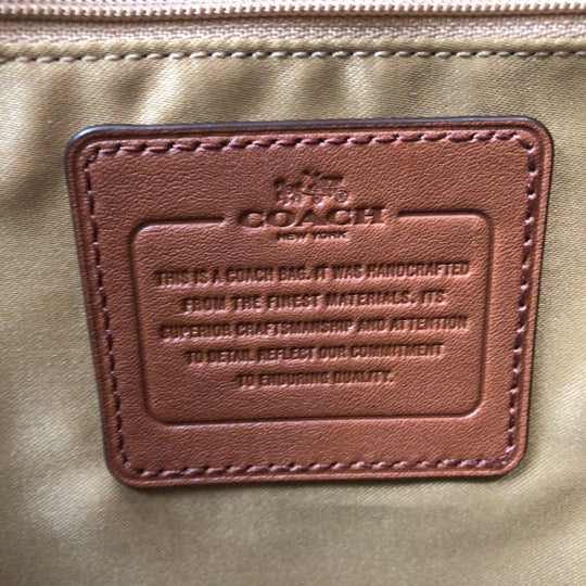 COACH Handbag canvas Brown Beige Gold Metal Madison Op Art