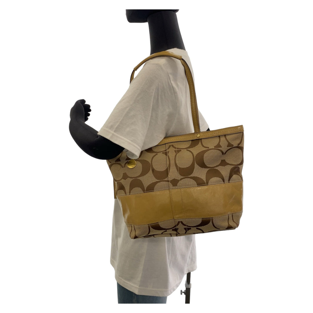COACH Tote Bag canvas beige Signature