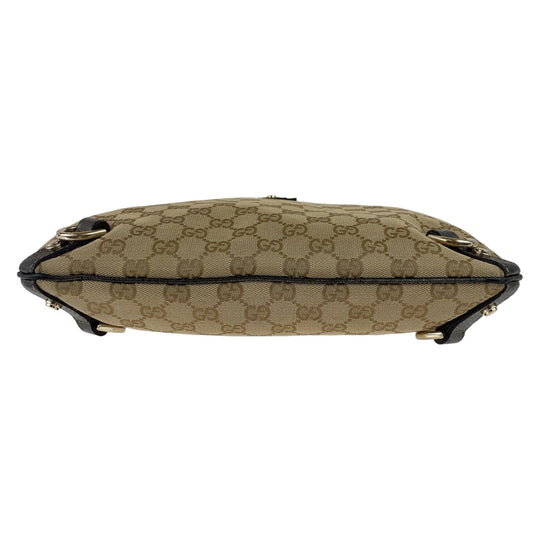 GUCCI Shoulder Bag 131326 GG canvas, leather Beige Brown Gold Metal Crossbody Shoulder Bag Pochette Abbey GG pattern Women Used Authentic