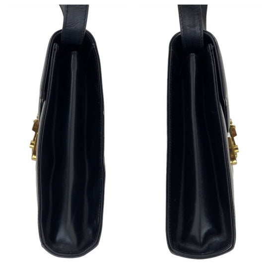 GUCCI Shoulder Bag 004.33.0450 leather Black GoldMetal Crossbody Shoulder Bag Pochette Old Gucci Ready lock Women Used Authentic