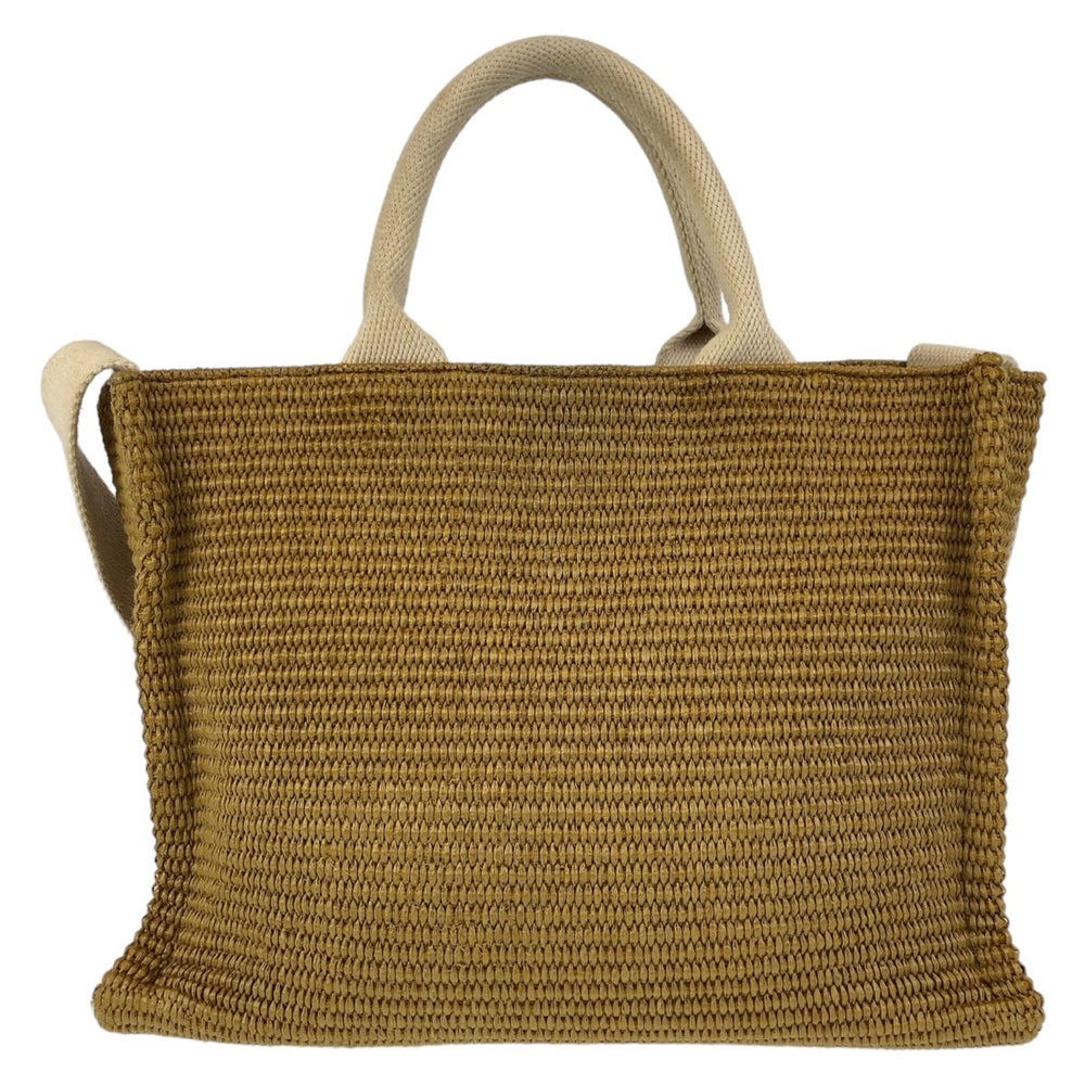 MARNI Tote Bag cotton Beige SilverMetal Tote Bag Shoulder Bag 2way Basket Bag Women Used Authentic