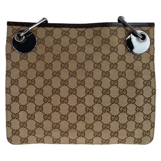 GUCCI Shoulder Bag 120841 GG canvas, leather Beige Brown SilverMetal Crossbody Shoulder Bag Messenger Bag GG pattern Women Used Authentic