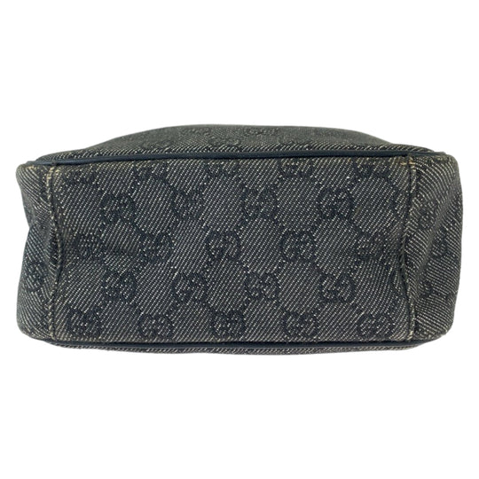 GUCCI Shoulder Bag 3136 GG canvas Grey Black SilverMetal Crossbody Shoulder Bag Pochette Women Used Authentic
