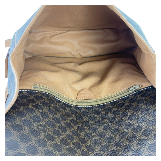 CELINE Shoulder Bag PVC, Leather Brown Gold Metal Crossbody Shoulder Bag Macadam Women Used Authentic
