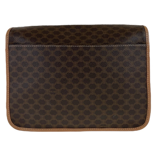 CELINE Shoulder Bag PVC, Leather Brown Gold Metal Crossbody Shoulder Bag Macadam Women Used Authentic
