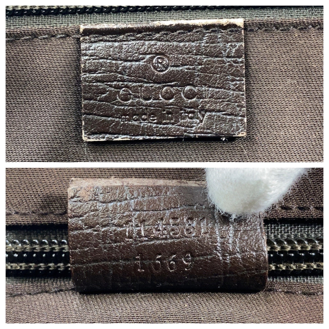 GUCCI Shoulder Bag 114531 GG Supreme canvas, leather Brown Silver Metal Crossbody Shoulder Bag Pochette Women Used Authentic
